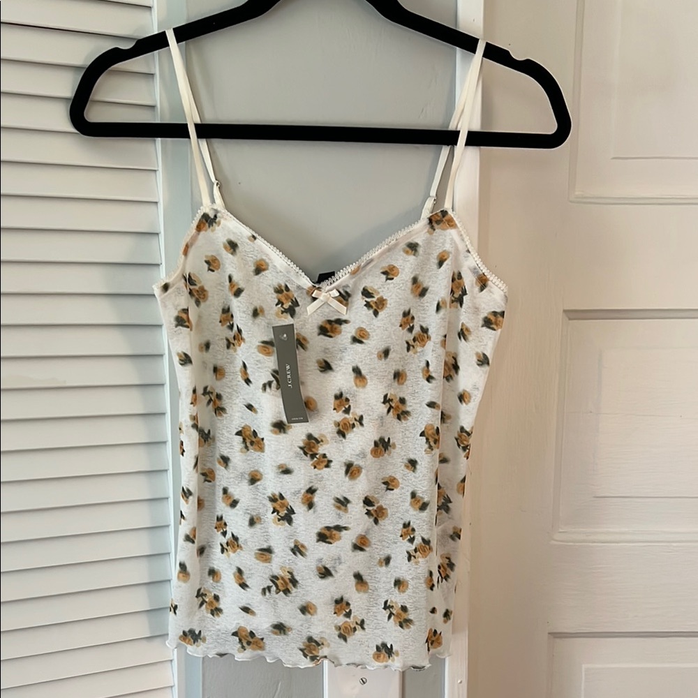 J Crew NWT Sheer Sweetheart Tank in Budding Rose Print